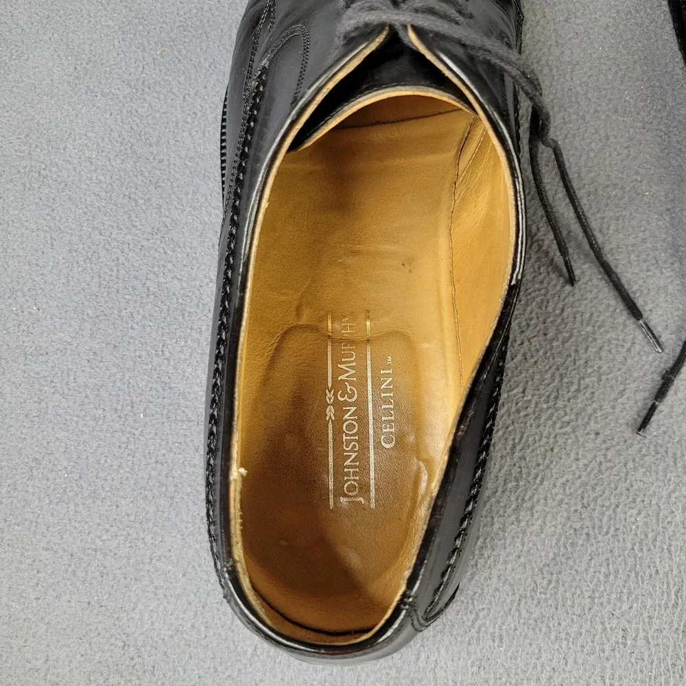 Johnston Murphy Mens Cellini Oxford Black Dress Shoes US 10 M Italy